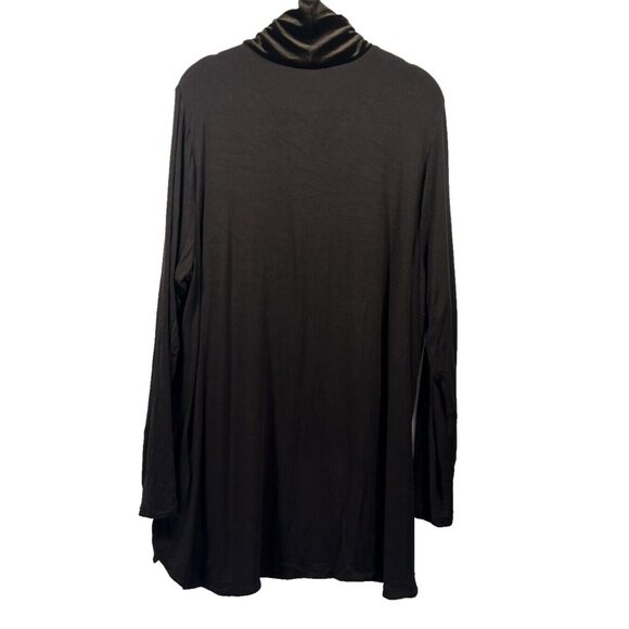 Chico's Zenergy Top Size XL Dark Brown Velvet Turtleneck Rayon Body Stretch - Picture 2 of 8